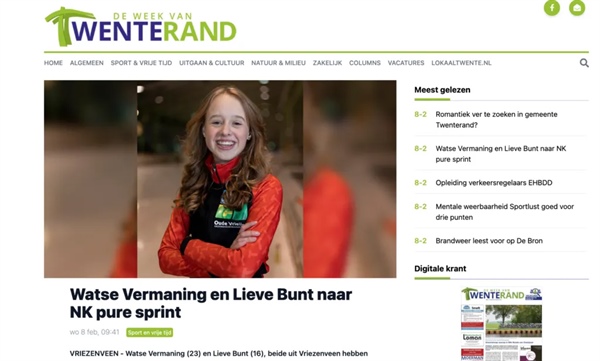 In het nieuws: Watse en Lieve in de week van de Twenterand