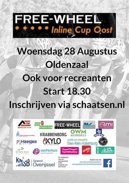Uitnodiging 10e Free-Wheel Inline Cup Oost